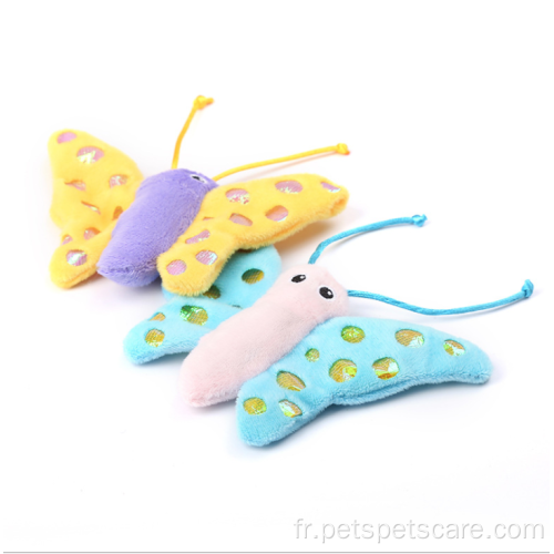 Jouet mignon pour animaux de compagnie en forme d'ailes de papier en forme de papillon